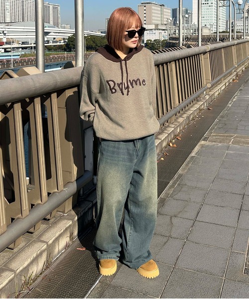 sedacle(セダクル)の「配色ダメージニットパーカー(ニット/セーター・メンズ・ベージュ/ネイビー/アイボリー・SMALL/LARGE/MEDIUM)」の14枚目の写真