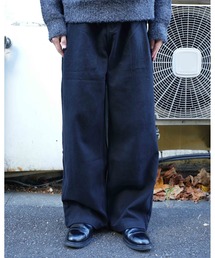 コットンツイルワイドチノパンツ