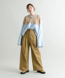 KBF | バイカラーメローニット(ニット/セーター)