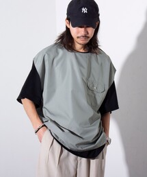 【TAION/タイオン】ミリタリー Ripstop ノースリーブカットソー POベスト ユニセックス