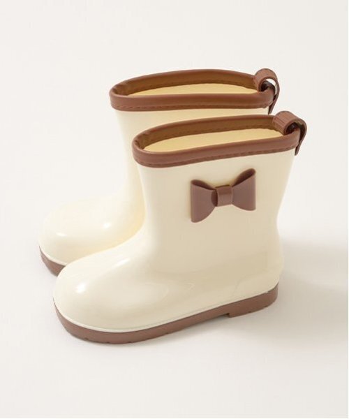 リボン付きバイカラーレインブーツ（レインシューズ）｜Lycee mine