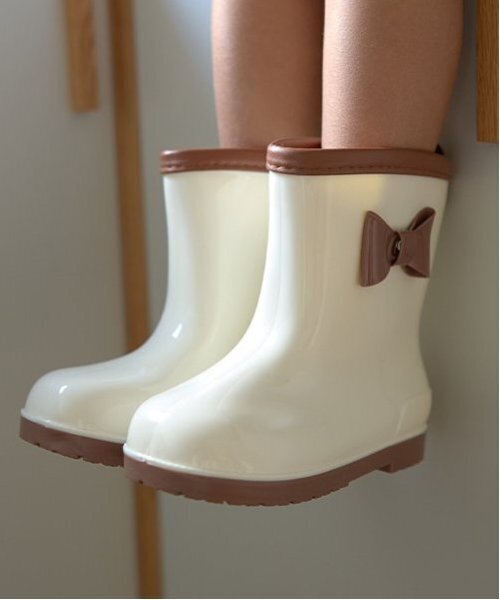 リボン付きバイカラーレインブーツ（レインシューズ）｜Lycee mine