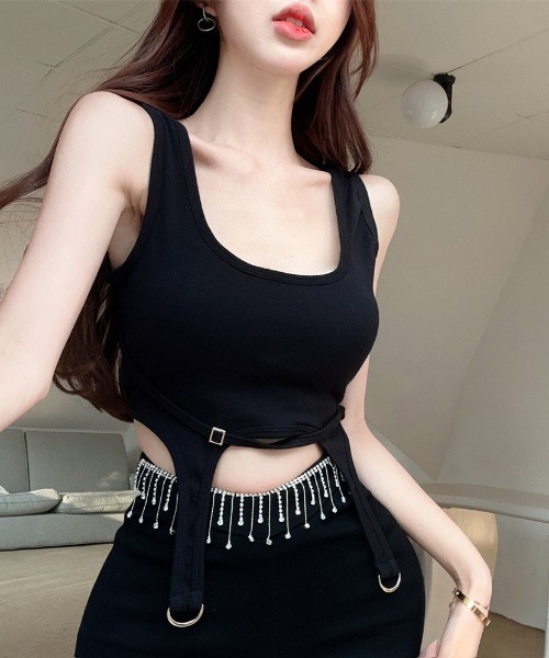 ★minagram★ ブラカップ付きスリップ＋カーデ寝巻きセット セール】【2WAY】ガータードロップブラトップ（キャミソール