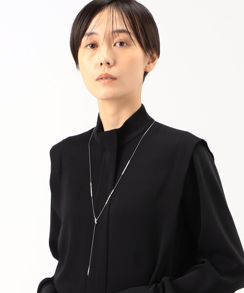 K.T KIYOKO TAKASE（キヨコタカセ）の「しずく型スライドフェイクパールネックレス（ネックレス・レディース・ホワイト×シルバー・FREE）」の6枚目の写真