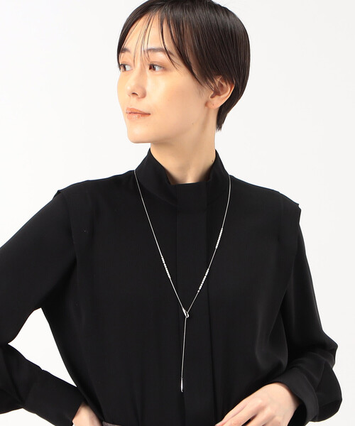 K.T KIYOKO TAKASE（キヨコタカセ）の「しずく型スライドフェイクパールネックレス（ネックレス・レディース・ホワイト×シルバー・FREE）」の7枚目の写真