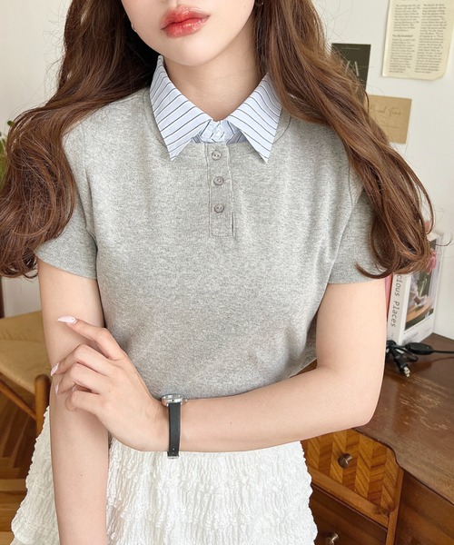 ☆美品☆ On Performance T 半袖　バイカラー COOL半袖バイカラーシャツ(S ネイビー): トップス｜Right-on
