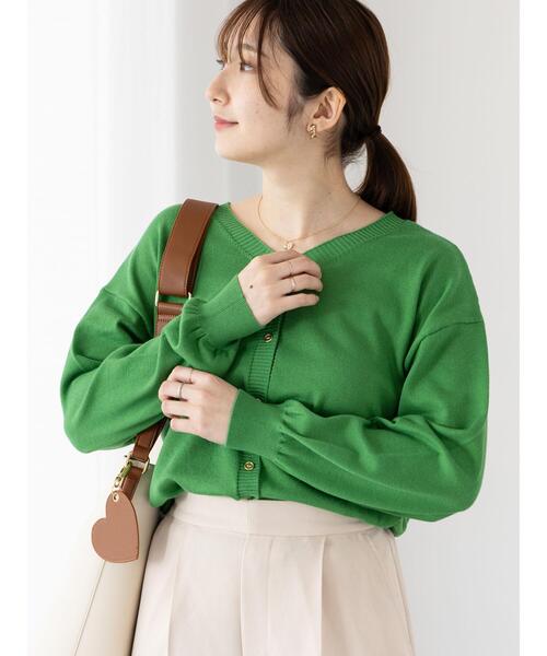 Te chichi TERRASSE（テチチテラス）の「前後2WAY金釦カーディガン（カーディガン/ボレロ・レディース・イエロー/グレー/グリーン/ブラック・F）」の4枚目の写真