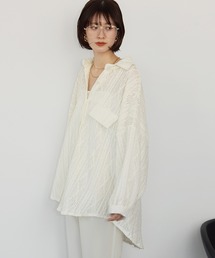 オーバーシルエットシアージャガードブラウス