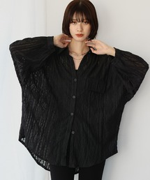 オーバーシルエットシアージャガードブラウス
