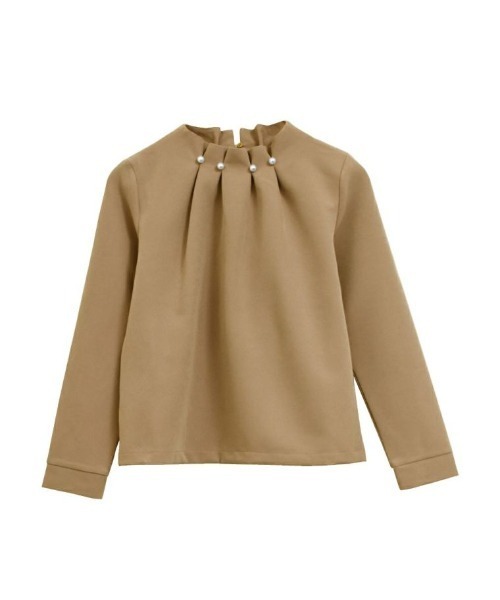 aquagarage（アクアガレージ）の「パールネックブラウス（シャツ/ブラウス・レディース・ブラック/ネイビー/グレイッシュベージュ/ベージュ/ホワイト/ピンク・S/M/L/LL/3L）」の12枚目の写真