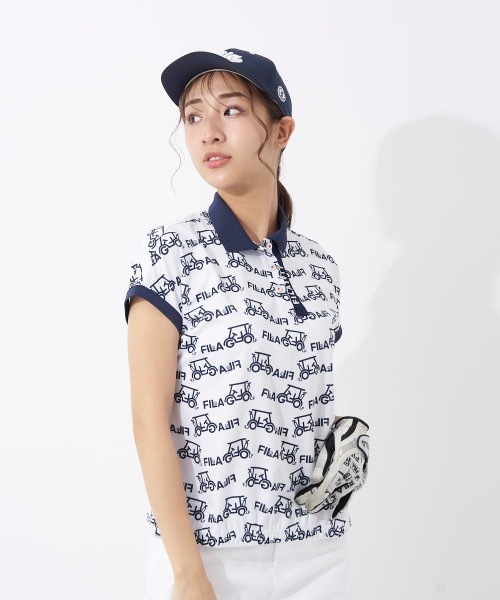 FILA GOLF(フィラゴルフ )の「【FILA GOLF/フィラゴルフ】レディース半袖シャツ ゴルフ(シャツ/ブラウス・レディース・ホワイト/パープル/ネイビー・MEDIUM/LARGE/X-LARGE)」の4枚目の写真