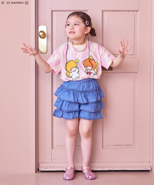 MARKEY'S（マーキーズ）の「【Little Twin Stars／リトルツインスターズ】別注しましまTシャツ（Tシャツ/カットソー・キッズ・ピンク・140/95/130/80/120/110/100/90）」の4枚目の写真