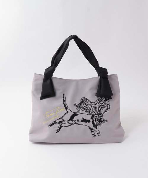 セール】ネコ刺繍リボントート（トートバッグ）｜Three Four