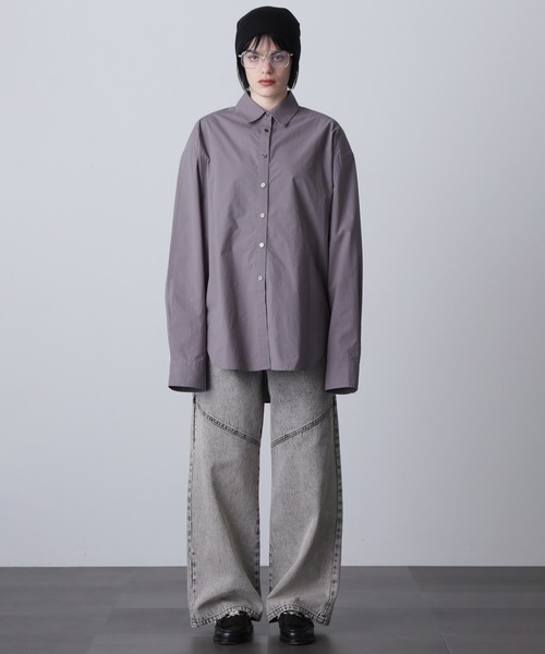 ローズバッド（ROSE BUD）/(GENE HEAVENS)SHOULDER PAD BIG SHIRT セール】(GENE HEAVENS)SHOULDER PAD BIG SHIRT（シャツ/ブラウス