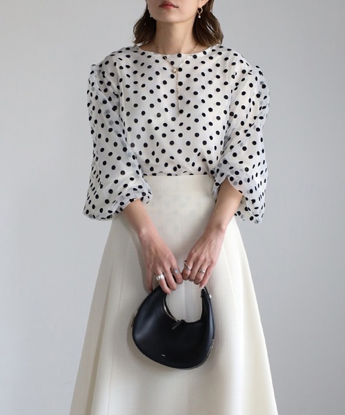 【美品】SONO チュール ドットオーガンジーレイヤードブラウス NOLLEY'S Sophi（ノーリーズソフィ）の「ドットジャガード