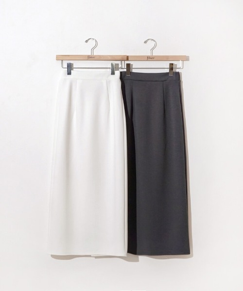 flower(フラワー)の「ライトリーニットスカート(スカート・レディース・アイボリー/チャコールグレー・FREE)」の3枚目の写真