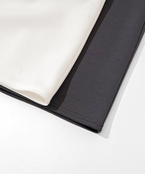 flower(フラワー)の「ライトリーニットスカート(スカート・レディース・アイボリー/チャコールグレー・FREE)」の4枚目の写真