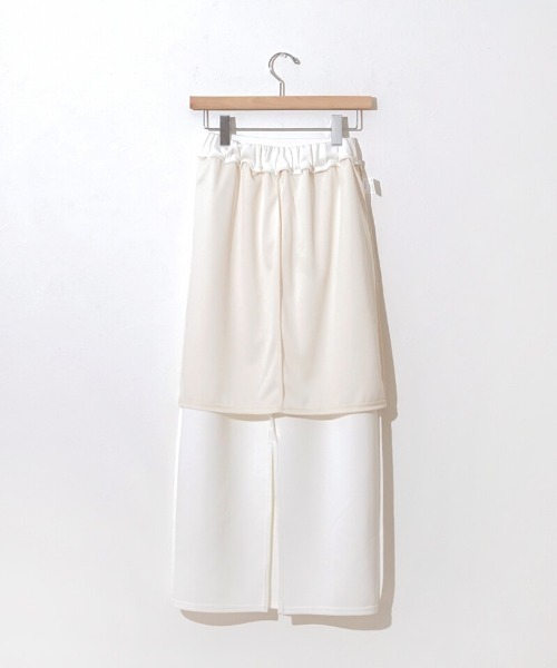 flower(フラワー)の「ライトリーニットスカート(スカート・レディース・アイボリー/チャコールグレー・FREE)」の5枚目の写真