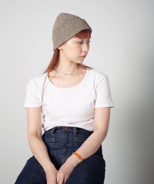 RACAL（ラカル）の「JP Paper Blend Melange Knit Watch / 和紙ブレンド目ランジニットワッチ（ニットキャップ/ビーニー・レディース・ブラウン/グレー/イエロー/オレンジ/グリーン・FREE）」の2枚目の写真