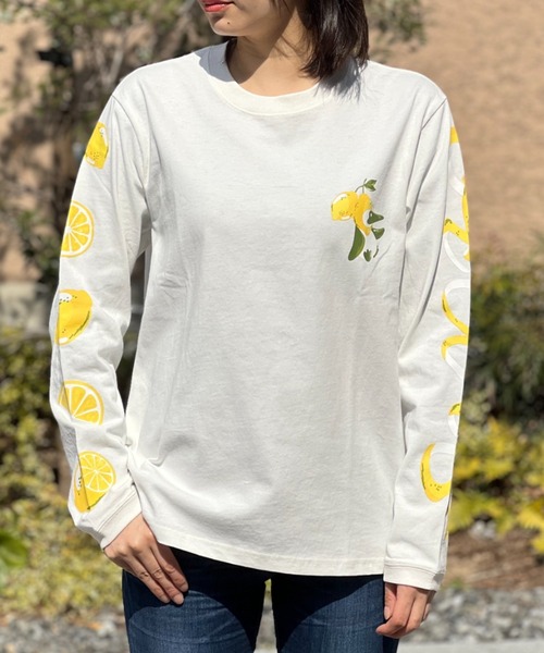 レモンレースカットソー CHUMS】 CHUMS Lemon L/S T-Shirt チャムスレモン ロングスリーブ