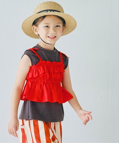 ぴいちゃん　LISSETTE フリル半袖 セール】裾フリル スリムロングT 半袖/Ruffled Hem Slim Short