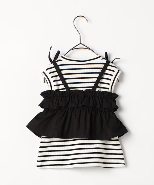 p.premier（ピードットプルミエ）の「【ジュニア対応】フリルビスチェ&トップスセット（Tシャツ/カットソー・キッズ・レッド/ブラック/ブルー・140/130/120/110/100/90/80）」の14枚目の写真