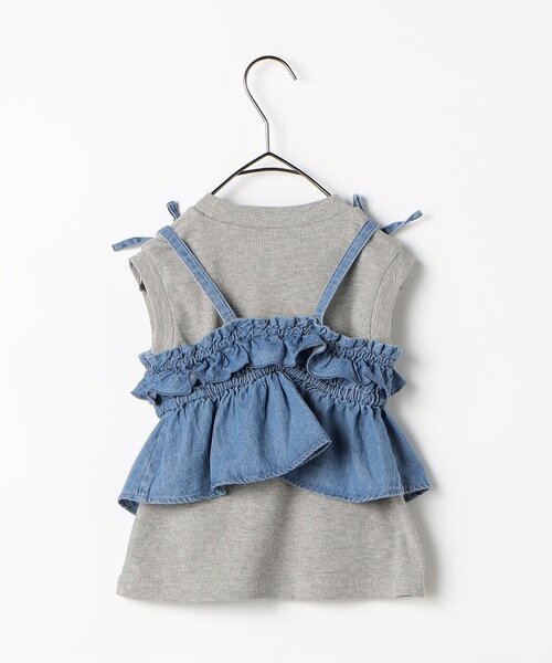 p.premier（ピードットプルミエ）の「【ジュニア対応】フリルビスチェ&トップスセット（Tシャツ/カットソー・キッズ・レッド/ブラック/ブルー・140/130/120/110/100/90/80）」の5枚目の写真