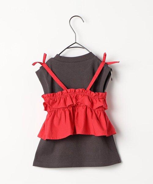p.premier（ピードットプルミエ）の「【ジュニア対応】フリルビスチェ&トップスセット（Tシャツ/カットソー・キッズ・レッド/ブラック/ブルー・140/130/120/110/100/90/80）」の6枚目の写真