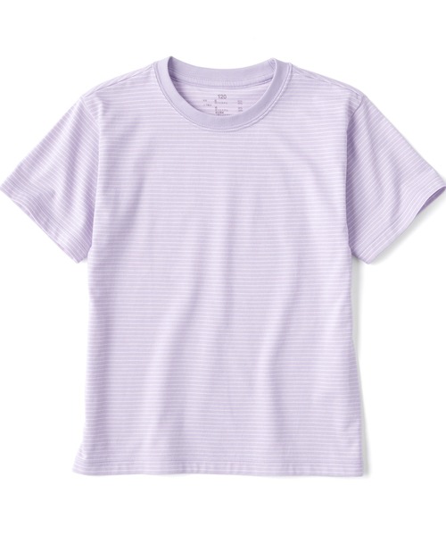 無印良品（ムジルシリョウヒン）の「キッズ　天竺編みクルーネック半袖Ｔシャツ　ボーダー（Tシャツ/カットソー・キッズ・ライトグレー系/ブラック系/カーキ系/イエロー系/ブルー系/パープル系/オレンジ系/グリーン系・110/120/130/140/150）」の6枚目の写真