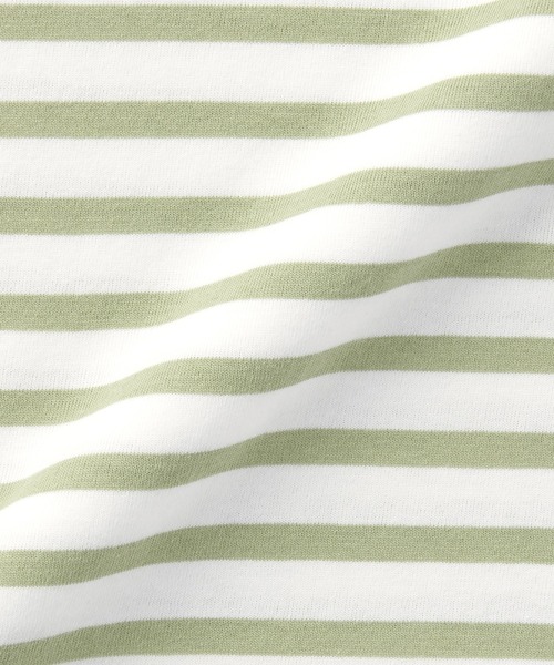 無印良品（ムジルシリョウヒン）の「キッズ　天竺編みクルーネック半袖Ｔシャツ　ボーダー（Tシャツ/カットソー・キッズ・ライトグレー系/ブラック系/カーキ系/イエロー系/ブルー系/パープル系/オレンジ系/グリーン系・110/120/130/140/150）」の15枚目の写真