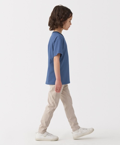 無印良品（ムジルシリョウヒン）の「キッズ　天竺編みクルーネック半袖Ｔシャツ　ボーダー（Tシャツ/カットソー・キッズ・ライトグレー系/ブラック系/カーキ系/イエロー系/ブルー系/パープル系/オレンジ系/グリーン系・110/120/130/140/150）」の17枚目の写真