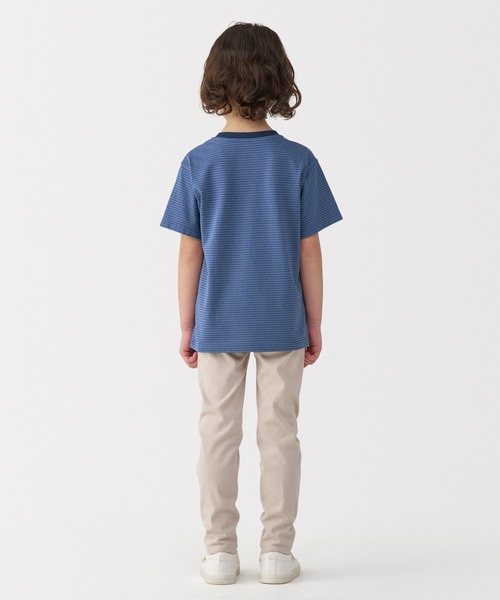 無印良品（ムジルシリョウヒン）の「キッズ　天竺編みクルーネック半袖Ｔシャツ　ボーダー（Tシャツ/カットソー・キッズ・ライトグレー系/ブラック系/カーキ系/イエロー系/ブルー系/パープル系/オレンジ系/グリーン系・110/120/130/140/150）」の18枚目の写真