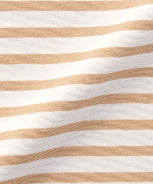 無印良品（ムジルシリョウヒン）の「キッズ　天竺編みクルーネック半袖Ｔシャツ　ボーダー（Tシャツ/カットソー・キッズ・ライトグレー系/ブラック系/カーキ系/イエロー系/ブルー系/パープル系/オレンジ系/グリーン系・110/120/130/140/150）」の12枚目の写真