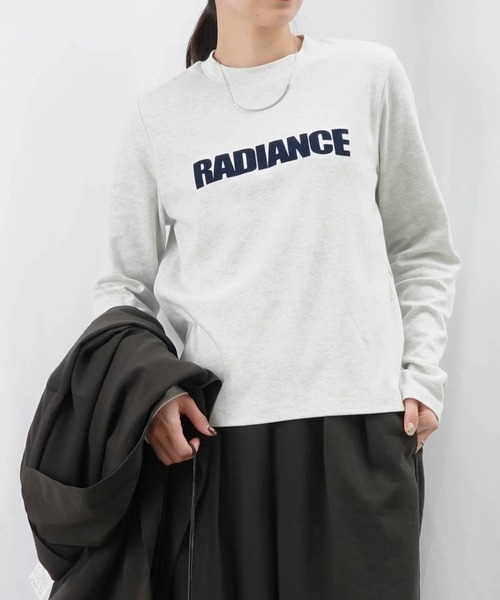 LUCA/LADY LUCK LUCA(ルカ/レディラックルカ)の「LC/LLL 40フライスロゴロンT/コットンフライスTシャツ(Tシャツ/カットソー・レディース・オートミール/ネイビー/オフホワイト・FREE)」の2枚目の写真