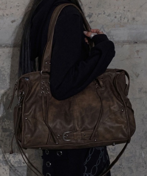 FANCY CLUB】BELTED WASHING COATING BAG / 【ファンシークラブ