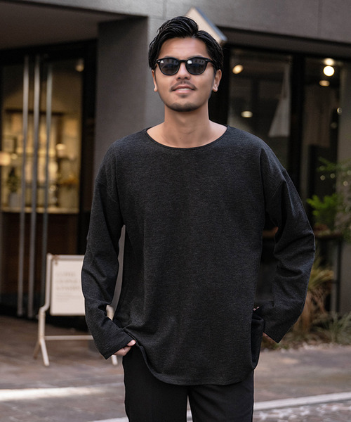 SILVER BULLET(シルバーバレット)の「『CavariA/キャバリア』ボートネック 長袖カットソー(Tシャツ/カットソー・メンズ・グレー/ベージュ/ブラック・L/M)」の4枚目の写真