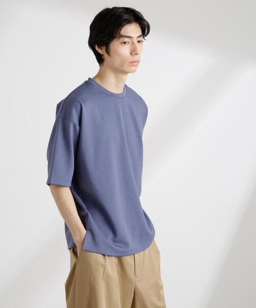 NANO universe(ナノユニバース)の「ワイドダンボールTシャツ 半袖(Tシャツ/カットソー・メンズ・グリーン系その他/スミクロ/ホワイト/ブルー・M/L/XL)」の1枚目の写真