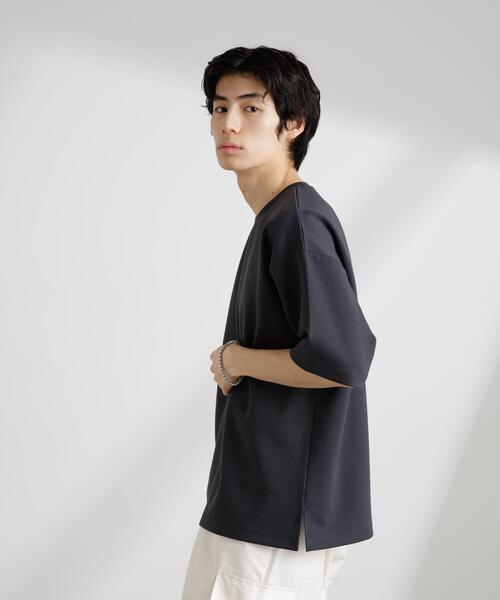 NANO universe(ナノユニバース)の「ワイドダンボールTシャツ 半袖(Tシャツ/カットソー・メンズ・グリーン系その他/スミクロ/ホワイト/ブルー・M/L/XL)」の6枚目の写真