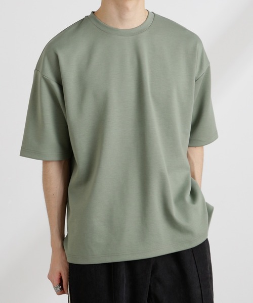 NANO universe（ナノユニバース）の「ワイドダンボールTシャツ 半袖（Tシャツ/カットソー・メンズ・グリーン系その他/スミクロ/ホワイト/ブルー・M/L/XL）」の4枚目の写真