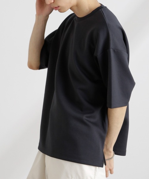 NANO universe（ナノユニバース）の「ワイドダンボールTシャツ 半袖（Tシャツ/カットソー・メンズ・グリーン系その他/スミクロ/ホワイト/ブルー・M/L/XL）」の3枚目の写真