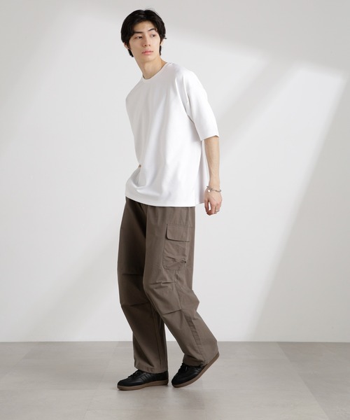 NANO universe（ナノユニバース）の「ワイドダンボールTシャツ 半袖（Tシャツ/カットソー・メンズ・グリーン系その他/スミクロ/ホワイト/ブルー・M/L/XL）」の14枚目の写真