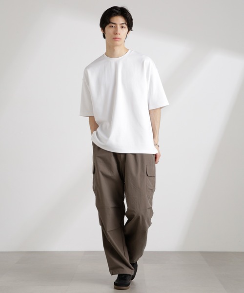 NANO universe（ナノユニバース）の「ワイドダンボールTシャツ 半袖（Tシャツ/カットソー・メンズ・グリーン系その他/スミクロ/ホワイト/ブルー・M/L/XL）」の12枚目の写真