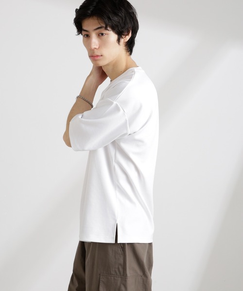 NANO universe（ナノユニバース）の「ワイドダンボールTシャツ 半袖（Tシャツ/カットソー・メンズ・グリーン系その他/スミクロ/ホワイト/ブルー・M/L/XL）」の11枚目の写真