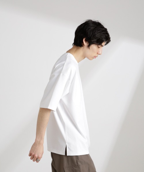 NANO universe（ナノユニバース）の「ワイドダンボールTシャツ 半袖（Tシャツ/カットソー・メンズ・グリーン系その他/スミクロ/ホワイト/ブルー・M/L/XL）」の10枚目の写真