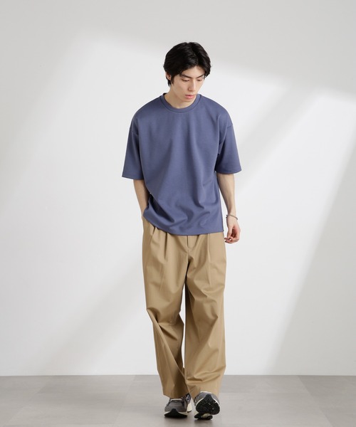 NANO universe（ナノユニバース）の「ワイドダンボールTシャツ 半袖（Tシャツ/カットソー・メンズ・グリーン系その他/スミクロ/ホワイト/ブルー・M/L/XL）」の21枚目の写真