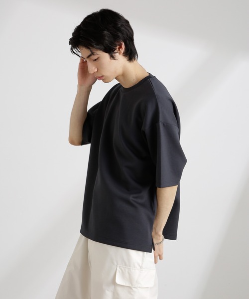 NANO universe（ナノユニバース）の「ワイドダンボールTシャツ 半袖（Tシャツ/カットソー・メンズ・グリーン系その他/スミクロ/ホワイト/ブルー・M/L/XL）」の8枚目の写真