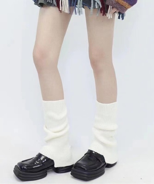 UP START（アップスタート）の「【LAMPOON】ルーズニットレッグウォーマー（レッグウォーマー・レディース・ホワイト/ベージュ/ブラック/グレー・FREE）」の2枚目の写真