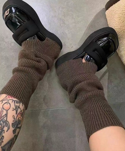 UP START（アップスタート）の「【LAMPOON】ルーズニットレッグウォーマー（レッグウォーマー・レディース・ホワイト/ベージュ/ブラック/グレー・FREE）」の10枚目の写真