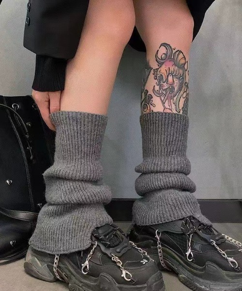 UP START（アップスタート）の「【LAMPOON】ルーズニットレッグウォーマー（レッグウォーマー・レディース・ホワイト/ベージュ/ブラック/グレー・FREE）」の12枚目の写真