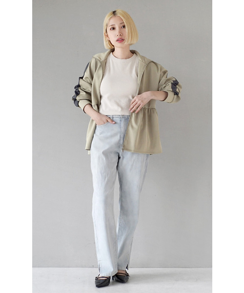 e-zakkamania stores（イーザッカマニアストアーズ）の「こっそりウエストゴム ストレッチデニムパンツ[サイドスリット]（デニムパンツ・レディース・ブルー/ライトブルー/ブラック系/ネイビー・S/L/LL/M）」の14枚目の写真